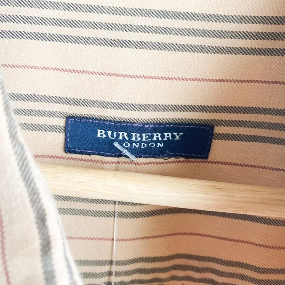 Vintage Burberry London Classic Stripe Print Made in USA Long Sleeve Shirt XXL - Picture 6 of 8